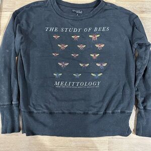 Fifth Sun graphic Black Sweatshirt Graphic Design. Vintage, collegiate, indie